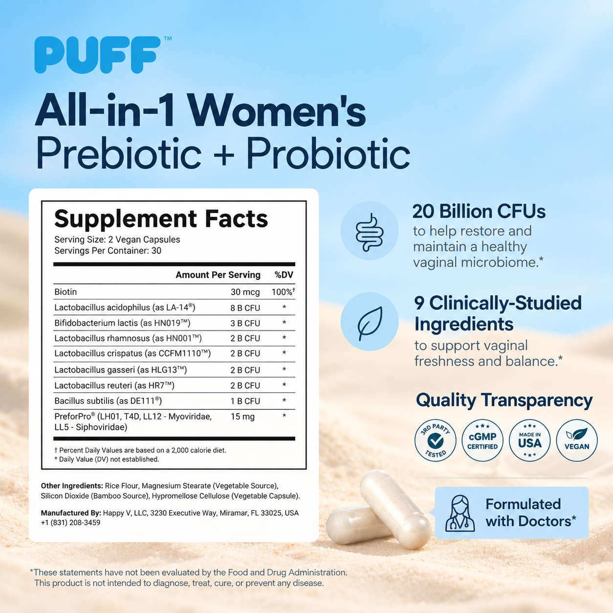Vaginal Pre + Probiotic capsules